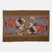 Vintages Kind Harlequin, Musiker spielt Banjo Geschirrtuch (Horizontal)