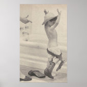 Vintages Kind im Bad Poster (Vorne)