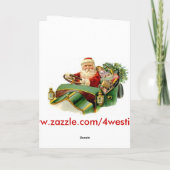 Vintages Kind & Jack Russell Frohe Weihnachten (Rückseite)