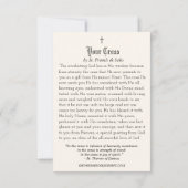 Vintages Kind Jesus kreuzen Gebetskarte Mitteilungskarte (Rückseite)