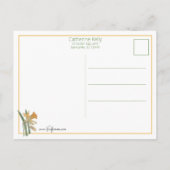 Vintages Kind mit Affodien und Ostergrüßen Postkarte (Rückseite)