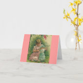 Vintages Kind mit Baby Doll Notecard Karte (Gelbe Blume)