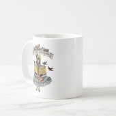 Vintages Kind mit dem Weihnachtsmann buchen Kaffeetasse (Vorderseite Links)