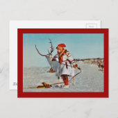 Vintages Kind mit Rentier Postkarte (Vorne/Hinten)