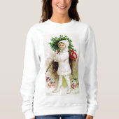 Vintages Kind mit Weihnachtsbaumurlaub Sweatshirt (Vorderseite)