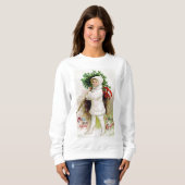 Vintages Kind mit Weihnachtsbaumurlaub Sweatshirt (Vorne ganz)