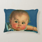 Vintages Kind, Niedliches Baby oder Mädchen im Hoc Dekokissen (Rückseite)