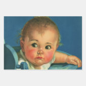 Vintages Kind, Niedliches Baby oder Mädchen im Hoc Geschenkpapier Set (Vorderseite)