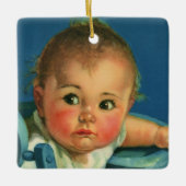 Vintages Kind, Niedliches Baby oder Mädchen im Hoc Keramikornament (Vorderseite)