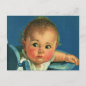 Vintages Kind, Niedliches Baby oder Mädchen im Hoc Postkarte (Vorderseite)