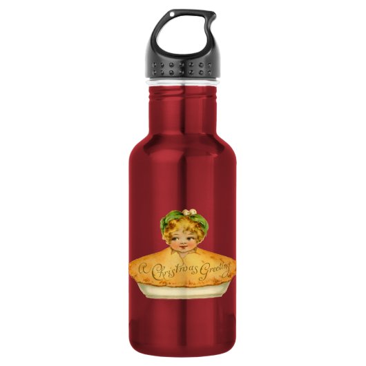 Vintages Kind und Kuchen Edelstahlflasche (Vorderseite)