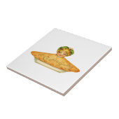 Vintages Kind und Kuchen Fliese (Seite)