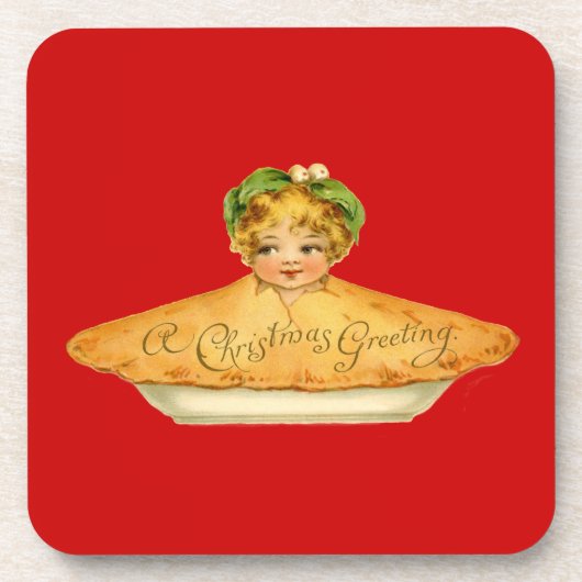 Vintages Kind und Kuchen Getränkeuntersetzer (Vorderseite)