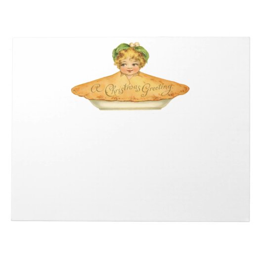 Vintages Kind und Kuchen Notizblock (Vorderseite)