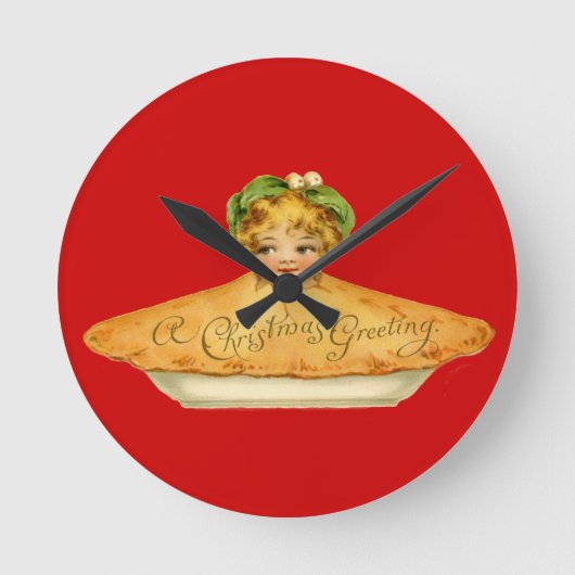 Vintages Kind und Kuchen Runde Wanduhr (Vorderseite)