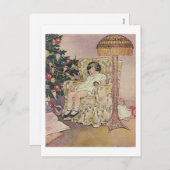 Vintages Kind und Weihnachtskarte Feiertagspostkarte (Vorne/Hinten)