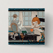 Vintages Kind Valentine Button (Vorderseite)