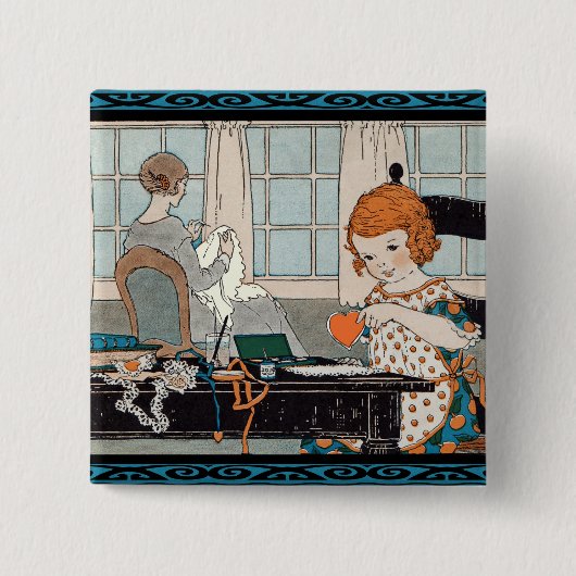 Vintages Kind Valentine Button (Vorderseite)