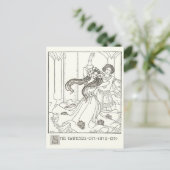 Vintages Kinderbuch Illustration Frauentanz Postkarte (Stehend Vorderseite)