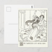 Vintages Kinderbuch Illustration Frauentanz Postkarte (Vorne/Hinten)