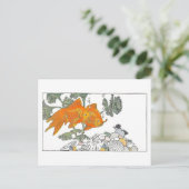Vintages Kinderbuch Illustration Goldfish Postkarte (Stehend Vorderseite)