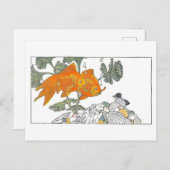 Vintages Kinderbuch Illustration Goldfish Postkarte (Vorne/Hinten)