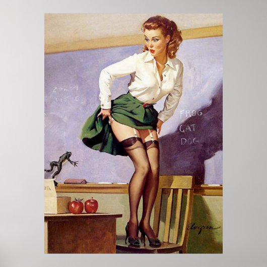 Vintages Kindermädchen-Button-Poster Poster (Vorne)