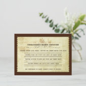 Vintages Kindermenü für Hochzeiten Menükarte (Stehend Vorderseite)