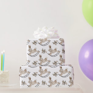 Vintages Kinderrockpferd Geschenkpapier