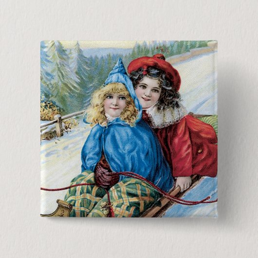 Vintages Kindersegeln Button (Vorderseite)