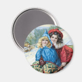 Vintages Kindersegeln Magnet (Vorderseite/Rückseite)