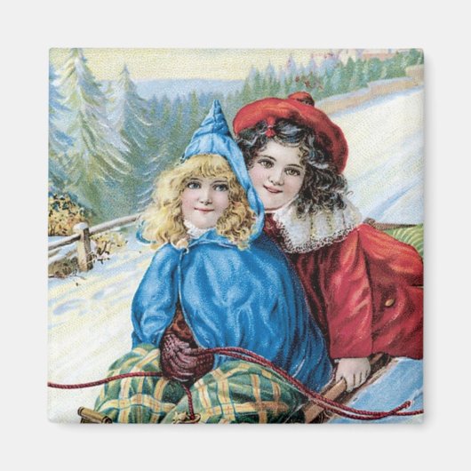 Vintages Kindersegeln Magnet (Vorne)