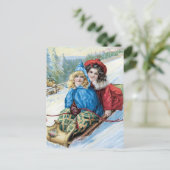 Vintages Kindersegeln Postkarte (Stehend Vorderseite)