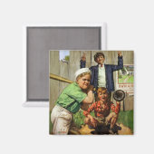 Vintages Kinderspiel SportBaseball-Spiel Magnet (Vorderseite/Rückseite)