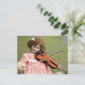 Vintages Kinderspiel Violine Musik Postkarte (Stehend Vorderseite)