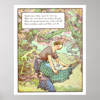 Vintages Kinderzimmer drucken - Auf Wiedersehen, B Poster