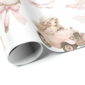 Vintages Kinderzimmer Pink Girl Geschenkpapier (Rolleneckpunkt)