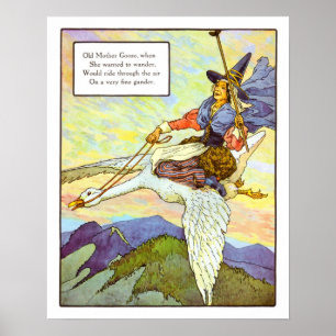 Vintages Kinderzimmer Print - Alte Muttergoose Poster