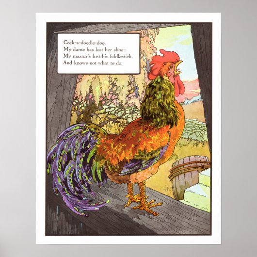 Vintages Kinderzimmer Print- Cockerel Poster (Vorne)