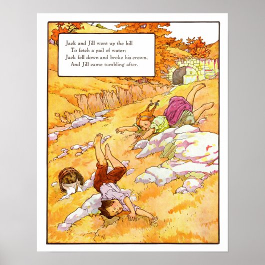 Vintages Kinderzimmer Print- Jack und Jill Poster (Vorne)