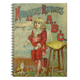 Vintages Kinderzimmer reimt Bucheinband ABC-Kinder Notizblock