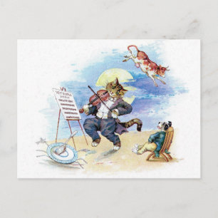 Vintages Kinderzimmer Rhyme Hey Diddle, Cat Fiddle Postkarte