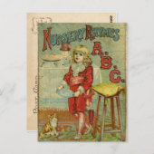 Vintages Kinderzimmer Rhymes ABC Kinderbuchabdecku Postkarte (Vorne/Hinten)