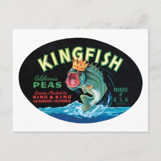 Vintages Kingfish Peakkordegel Postkarte (Vorderseite)