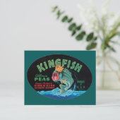 Vintages Kingfish Peezeichen Postkarte (Stehend Vorderseite)