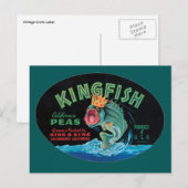 Vintages Kingfish Peezeichen Postkarte (Vorne/Hinten)