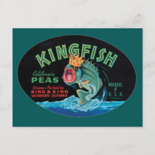 Vintages Kingfish Peezeichen Postkarte