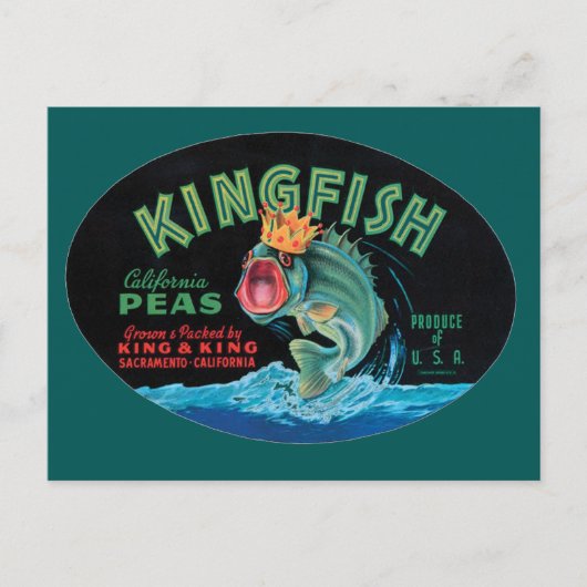 Vintages Kingfish Peezeichen Postkarte (Vorderseite)