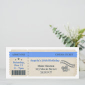 Vintages Kinoticket Geburtstagseinladung Einladung (Stehend Vorderseite)