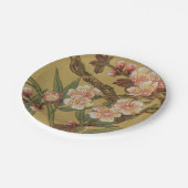 Vintages Kirschblühen asiatische japanische Blume Pappteller (Schrägansicht)